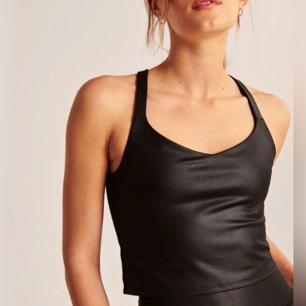 Abercrombie & Fitch Shiny Black  Athleisure Top